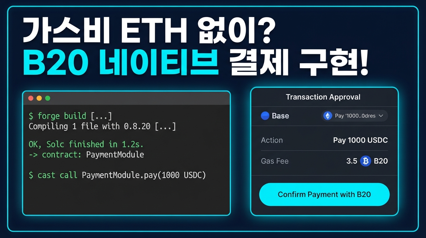 Base Cobalt 업그레이드 — B20 토큰으로 가스비 직접 낸다