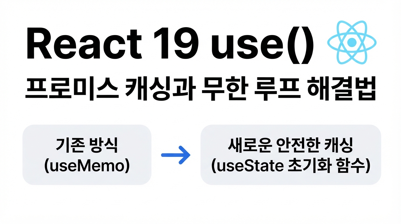 React 19 'use' API: useMemo가 터지는 이유와 안전한 프로미스 캐싱 패턴