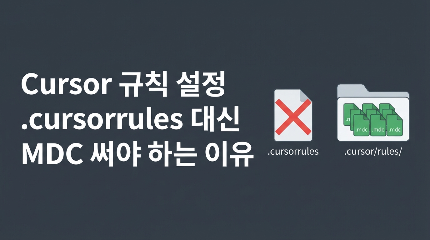 Cursor MDC 규칙 도입하기 — .cursorrules 버리고 토큰 80% 아끼는 법