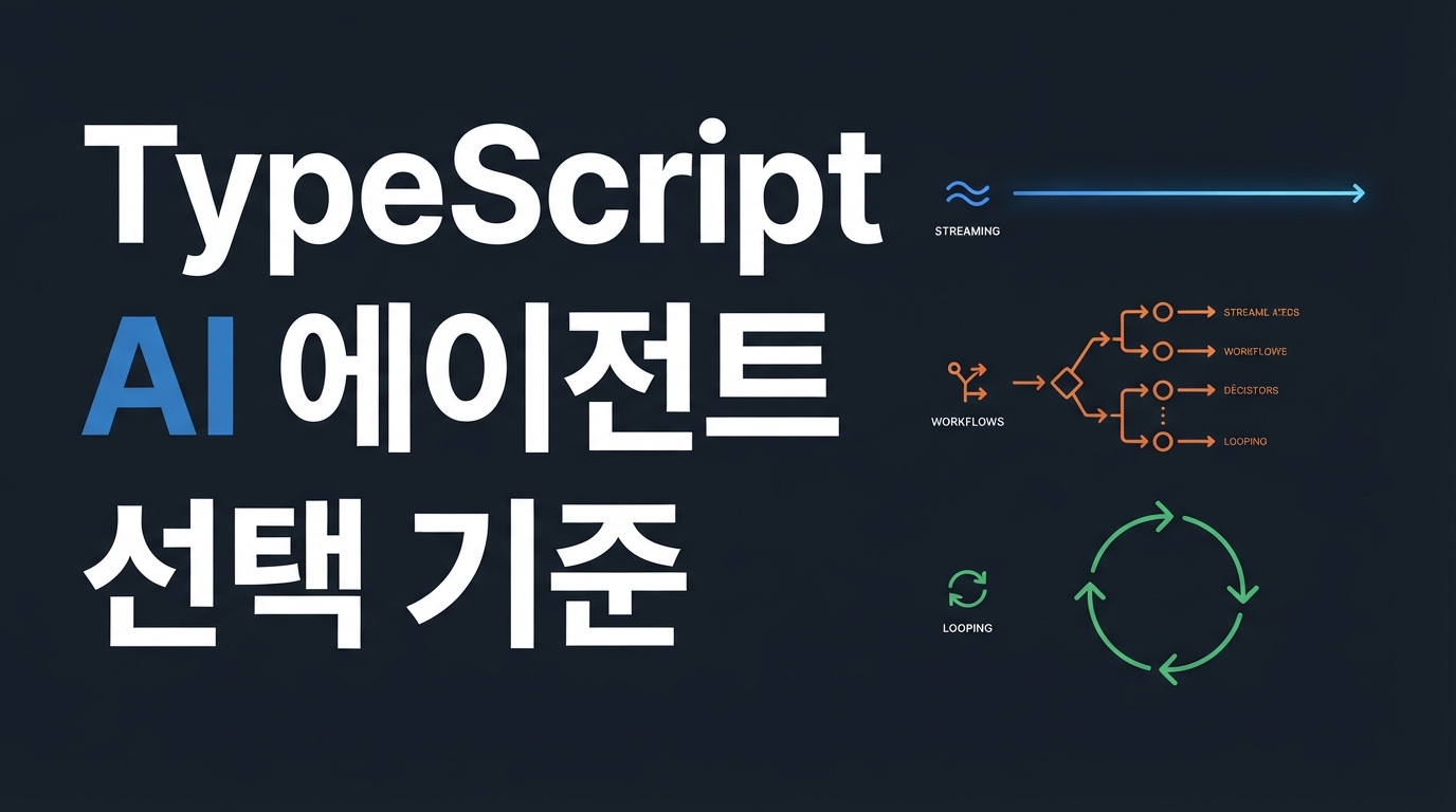 TypeScript AI 에이전트 — Vercel AI SDK, Mastra, LangGraph.js 무엇을 쓸까
