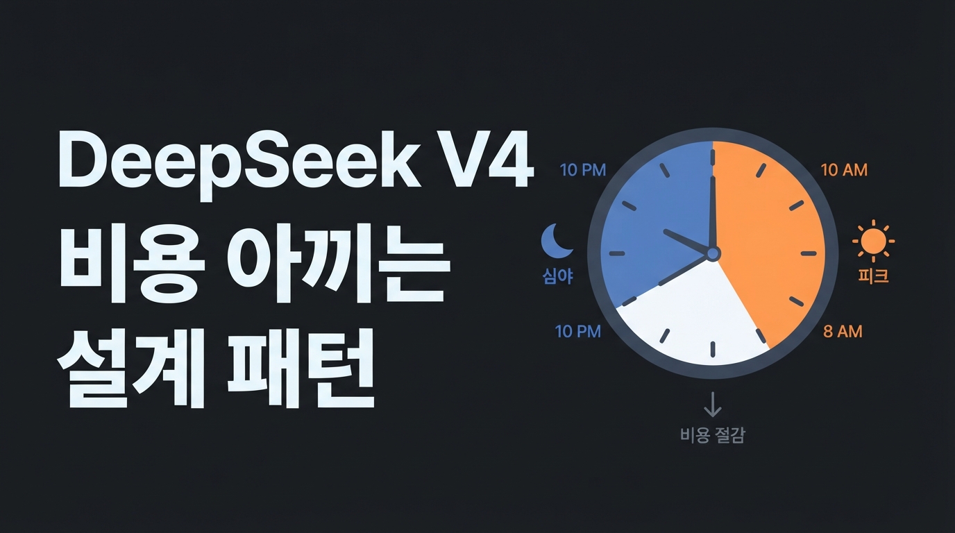 DeepSeek V4 전환과 7월 24일 만료 — 피크제 요금 대비하는 비용 최적화 패턴