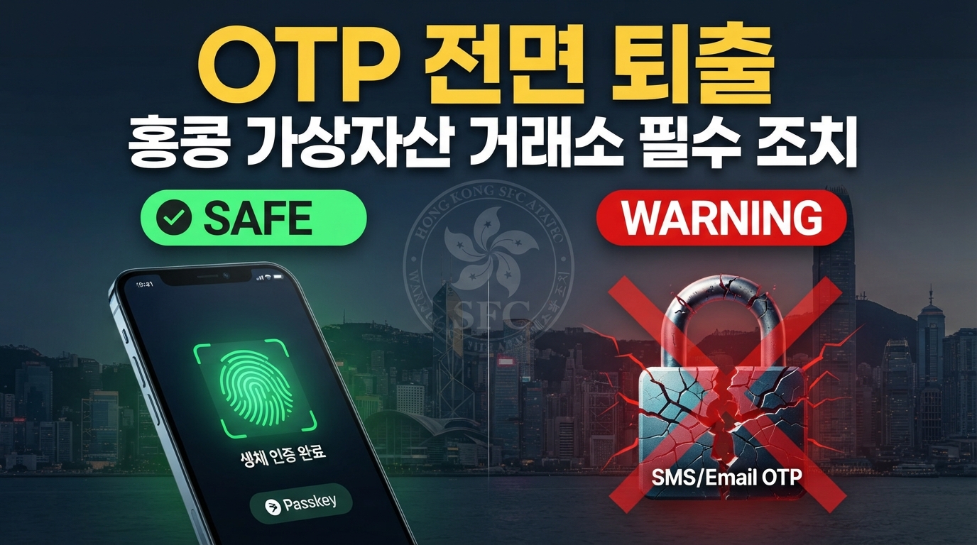 홍콩 SFC, 가상자산 OTP 로그인 퇴출 — 패스키 의무화