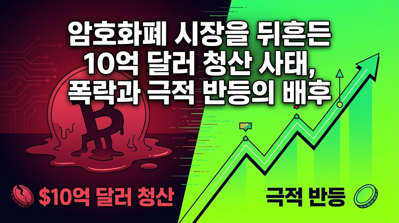 암호화폐 시장을 뒤흔든 10억 달러 청산 사태, 폭락과 극적 반등의 배후