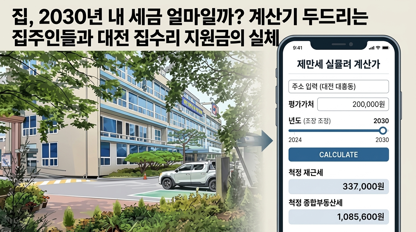 집, 2030년 내 세금 얼마일까? 계산기 두드리는 집주인들과 대전 집수리 지원금의 실체