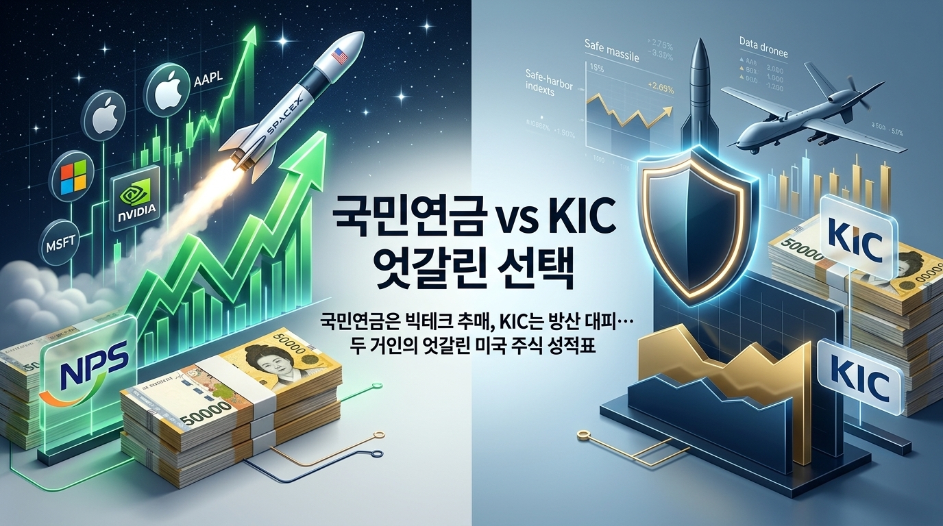 국민연금은 빅테크 추매, KIC는 방산 대피… 두 거인의 엇갈린 미국 주식 성적표