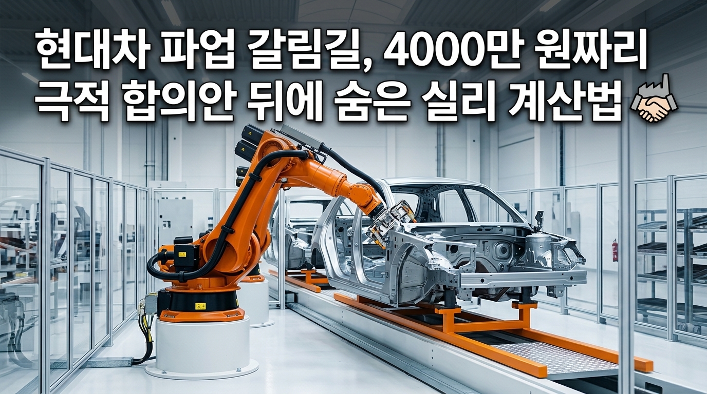 현대차 파업 갈림길, 4000만 원짜리 극적 합의안 뒤에 숨은 실리 계산법